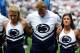 STATE COLLEGE, PA - SEPTEMBER 01: Penn State cheerleaders and fans in the stadium hold a moment of silence for victims of child abuse before the Penn State Nittany Lions and the Ohio Bobcats play in an NCAA football game at Beaver Stadium on September 1, 2012 in State College, Pennsylvania. (Photo by Patrick Smith/Getty Images)