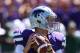 Sep 8, 2012; Manhattan, KS, USA; Kansas State Wildcats quarterback Collin Klein (7) drops back to pass during the first half against the Miami Hurricanes at Bill Snyder Family Stadium. Mandatory Credit: Scott Sewell-US PRESSWIRE