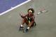 NEW YORK, NY - SEPTEMBER 09: Serena Williams of the United States celebrates match point after defeating Victoria Azarenka of Belarus to win the women's singles final match on Day Fourteen of the 2012 US Open at USTA Billie Jean King National Tennis Center on September 9, 2012 in the Flushing neighborhood of the Queens borough of New York City. (Photo by Clive Brunskill/Getty Images)