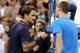 NEW YORK, NY - SEPTEMBER 05: Tomas Berdych of the Czech Republic shakes hands with Roger Federer of Switzerland after their men's singles quarterfinal match against on Day Ten of the 2012 US Open at USTA Billie Jean King National Tennis Center on September 5, 2012 in the Flushing neighborhood of the Queens borough of New York City. (Photo by Matthew Stockman/Getty Images)