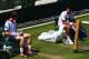 LONDON, ENGLAND - JULY 23: Andy Murray of Great Britain talks with Novak Djokovic of Serbia during previews ahead of the 2012 London Olympic Games at at the All England Lawn Tennis and Croquet Club in Wimbeldon on July 23, 2012 in London, England. (Photo by Clive Brunskill/Getty Images)