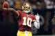 NEW ORLEANS, LA - SEPTEMBER 09: Robert Griffin III #10 of the Washington Redskins throws against the New Orleans Saints during the season opener at Mercedes-Benz Superdome on September 9, 2012 in New Orleans, Louisiana. (Photo by Ronald Martinez/Getty Images)