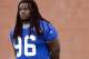 Jun 14, 2012; East Rutherford, NJ, USA; New York Giants defensive tackle Marvin Austin (96) during the Giants minicamp at their training facility. Mandatory Credit: Jim O'Connor-US PRESSWIRE