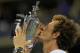 NEW YORK, NY - SEPTEMBER 10: Andy Murray of Great Britain kisses the US Open championship trophy after defeating Novak Djokovic of Serbia in the men's singles final match on Day Fifteen of the 2012 U.S. Open at the USTA Billie Jean King National Tennis Center on September 10, 2012 in the Flushing neighborhood, of the Queens borough of New York City. (Photo by Chris Trotman/Getty Images for USTA)