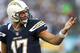 SAN DIEGO, CA - AUGUST 18: Quarterback Philip Rivers #17 of the San Diego Chargers gestures to the sideline during the game against the Dallas Cowboys at Qualcomm Stadium on August 18, 2012 in San Diego, California. The Chargers won 28-20. (Photo by Stephen Dunn/Getty Images)
