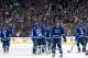 VANCOUVER, CANADA - APRIL 7: The Vancouver Canucks salute their fans after defeating the Edmonton Oilers in NHL action on April 07, 2012 at Rogers Arena in Vancouver, British Columbia, Canada. (Photo by Rich Lam/Getty Images)
