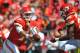 September 09, 2012; Kansas City, MO, USA; Kansas City Chiefs quarterback Matt Cassel (7) hands off to running back Jamaal Charles (25) in the first half of the game against the Atlanta Falcons at Arrowhead Stadium. The Falcons won 40-24. Mandatory Credit: Denny Medley-US PRESSWIRE