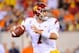 Sep 8, 2012; East Rutherford, NJ, USA; USC Trojans quarterback Matt Barkley (7) prepares to throw the ball during the fourth quarter against the Syracuse Orange at MetLife Stadium. USC defeated Syracuse 42-29. Mandatory Credit: Rich Barnes-US PRESSWIRE