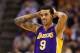 PHOENIX, AZ - FEBRUARY 19: Matt Barnes #9 of the Los Angeles Lakers reacts during the NBA game against the Phoenix Suns at US Airways Center on February 19, 2012 in Phoenix, Arizona. NOTE TO USER: User expressly acknowledges and agrees that, by downloading and or using this photograph, User is consenting to the terms and conditions of the Getty Images License Agreement. (Photo by Christian Petersen/Getty Images)