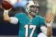 ARLINGTON, TX - AUGUST 29: Ryan Tannehill #17 of the Miami Dolphins warms up prior to a preseason game against the Dallas Cowboys at Cowboys Stadium on August 29, 2012 in Arlington, Texas. (Photo by Ronald Martinez/Getty Images)