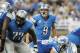 DETROIT, MI - SEPTEMBER 09: Matthew Stafford #9 of the Detroit Lions changes the play at the line during the game against St. Louis Rams during the game at Ford Field on September 9, 2012 in Detroit, Michigan. The Lions defeated the Rams 27-23. (Photo by Leon Halip/Getty Images)