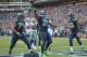 SEATTLE, WA - SEPTEMBER 16: Running back Marshawn Lynch #24 of the Seattle Seahawks tosses the ball away after scoring a touchdown against the Dallas Cowboys at CenturyLink Field on September 16, 2012 in Seattle, Washington. (Photo by Otto Greule Jr/Getty Images)