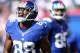 EAST RUTHERFORD, NJ - SEPTEMBER 16: Hakeem Nicks #88 of the New York Giants celebrates his first down in the fourth quarter against the Tampa Bay Buccaneers on September 16, 2012 at MetLife Stadium in East Rutherford, New Jersey. (Photo by Elsa/Getty Images)