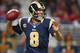 ST. LOUIS, MO - SEPTEMBER 16: Sam Bradford #8 of the St. Louis Rams passes against the Washington Redskins at the Edward Jones Dome on September 16, 2012 in St. Louis, Missouri. (Photo by Dilip Vishwanat/Getty Images)