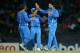 COLOMBO, SRI LANKA - SEPTEMBER 19: Yuvraj Singh of India celebrates with teammates after dismissing Asghar Stanikzai of Afghanistan during the ICC World Twenty20 2012: Group A match between India and Afghanistan at R. Premadasa Stadium on September 19, 2012 in Colombo, Sri Lanka. (Photo by Gareth Copley/Getty Images,)