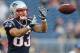 FOXBORO, MA - AUGUST 9: Wes Welker #83 of the New England Patriots catches a pass before a preseason game with New Orleans Saints at Gillette Stadium on August 9, 2012 in Foxboro, Massachusetts. (Photo by Jim Rogash/Getty Images)