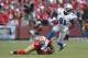 September 16, 2012; San Francisco, CA, USA; Detroit Lions wide receiver Calvin Johnson (81) runs past San Francisco 49ers inside linebacker NaVorro Bowman (53) after making a catch in the first quarter at Candlestick Park. Mandatory Credit: Cary Edmondson-US PRESSWIRE