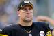 PITTSBURGH, PA - SEPTEMBER 16 : Ben Roethlisberger #7 of the Pittsburgh Steelers looks on during the fourth quarter against the New York Jets on September 16, 2012 at Heinz Field in Pittsburgh, Pennsylvania. Pittsburgh won the game 27-10. (Photo by Joe Sargent/Getty Images)
