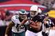 Sept. 23, 2012; Glendale, AZ, USA; Arizona Cardinals wide receiver Larry Fitzgerald (11) runs the ball in the first half against the Philadelphia Eagles at University of Phoenix Stadium. The Cardinals defeated the Eagles 27 - 6. Mandatory Credit: Jennifer Stewart-US PRESSWIRE