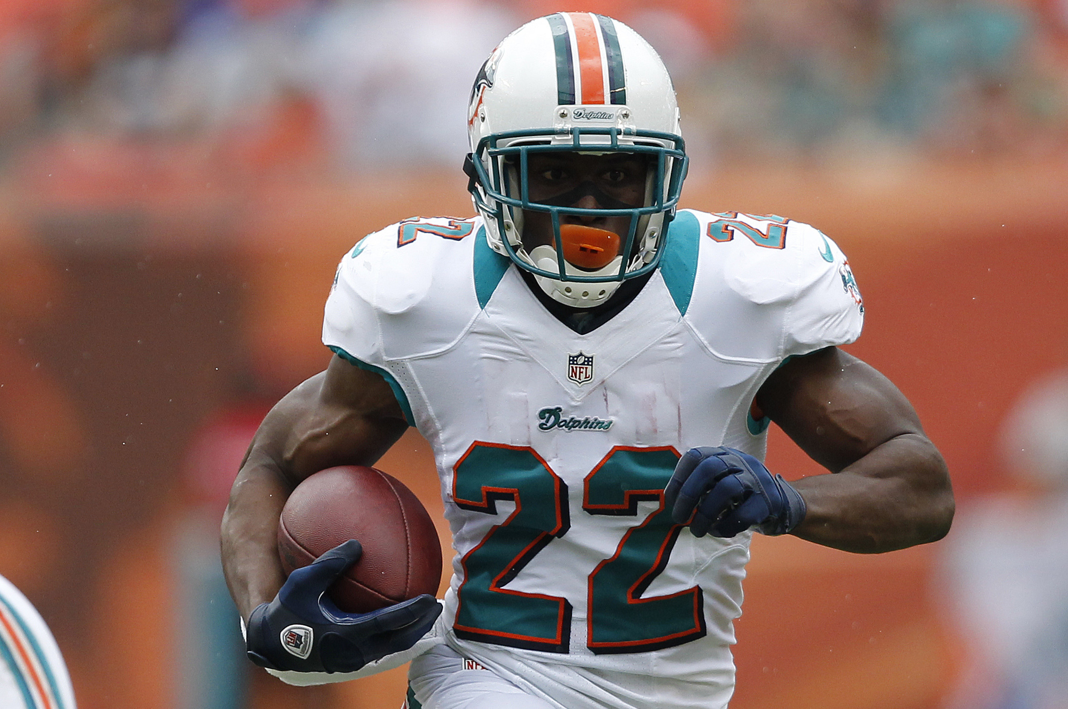 Miami Dolphins Running Back Reggie Bush on Sideline During