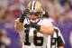 MINNEAPOLIS, MN - DECEMBER 18: Lance Moore #16 of the New Orleans Saints celebrates his touchdown in the first quarter against the Minnesota Vikings at the Hubert H. Humphrey Metrodome on December 18, 2011 in Minneapolis, Minnesota. (Photo by Adam Bettcher /Getty Images)