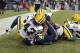Sept 24, 2012; Seattle, WA, USA; Seattle Seahawks wide receiver Golden Tate (81) holds on to the game-winning touchdown as time expires against the Green Bay Packers at CenturyLink Field. Mandatory Credit: Joe Nicholson-US PRESSWIRE