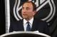 NEW YORK, NY - SEPTEMBER 13: Commissioner Gary Bettman of the National Hockey League speaks to the media at Crowne Plaza Times Square on September 13, 2012 in New York City. (Photo by Bruce Bennett/Getty Images)