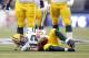 Sept 24, 2012; Seattle, WA, USA; Green Bay Packers quarterback Aaron Rodgers (12) lies on the turf after getting sacked by the Seattle Seahawks during the first half at CenturyLink Field. Mandatory Credit: Joe Nicholson-US PRESSWIRE