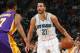 NEW ORLEANS, LA - APRIL 09: Greivis Vasquez #21 of the New Orleans Hornets against the Los Angeles Lakers at New Orleans Arena on April 9, 2012 in New Orleans, Louisiana. NOTE TO USER: User expressly acknowledges and agrees that, by downloading and or using this photograph, User is consenting to the terms and conditions of the Getty Images License Agreement. (Photo by Chris Graythen/Getty Images)