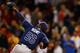 BOSTON, MA - SEPTEMBER 26: Fernando Rodney #56 of the Tampa Bay Rays celebrates following their win against the Boston Red Sox during the game on September 26, 2012 at Fenway Park in Boston, Massachusetts. (Photo by Jared Wickerham/Getty Images)