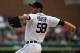 DETROIT, MI - SEPTEMBER 27: Doug Fister #58 of the Detroit Tigers pitches during an MLB game against the Kansas City Royals at Comerica Park on September 27, 2012 in Detroit, Michigan. (Photo by Dave Reginek/Getty Images)