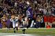 BALTIMORE, MD - SEPTEMBER 27: Wide receiver Torrey Smith #82 of the Baltimore Ravens catches a touchdown pass in the second quarter against cornerback Tashaun Gipson #39 of the Cleveland Browns during the NFL Game at M&T Bank Stadium on September 27, 2012 in Baltimore, Maryland. (Photo by Rob Carr/Getty Images)