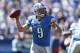 NASHVILLE, TN - SEPTEMBER 23: Matthew Stafford #9 of the Detroit Lions throws a pass against the Tennessee Titans during the game at LP Field on September 23, 2012 in Nashville, Tennessee. (Photo by Joe Robbins/Getty Images)