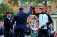 MEDINAH, IL - SEPTEMBER 28: USA team captain Davis Love III (R) greets his assistants Scott Verplank (C) and Jeff Sluman (L) on the first tee during the Morning Foursome Matches for The 39th Ryder Cup at Medinah Country Club on September 28, 2012 in Medinah, Illinois. (Photo by David Cannon/Getty Images)