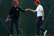 MEDINAH, IL - SEPTEMBER 28: Bubba Watson of the United States and Webb Simpson of the United States celebrate on the second hole during the Afternoon Four-Ball Matches for The 39th Ryder Cup at Medinah Country Club on September 28, 2012 in Medinah, Illinois. (Photo by Mike Ehrmann/Getty Images)