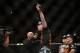 May 26, 2012; Las Vegas, NV, USA; Stefan Struve reacts while being interviewed after winning by submission over Lavar Johnson (not pictured) during the UFC 146 at the MGM Grand Garden event center. Mandatory Credit: Ron Chenoy-US PRESSWIRE