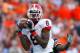 AUBURN, AL - NOVEMBER 13: A.J. Green #8 of the Georgia Bulldogs pulls in this touchdown reception against Demond Washington #14 of the Auburn Tigers at Jordan-Hare Stadium on November 13, 2010 in Auburn, Alabama. (Photo by Kevin C. Cox/Getty Images)