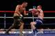 LONDON, ENGLAND - MAY 21: James DeGale (L) of England pushes George Groves of England back in the British and Commonwealth Super-Middleweight Championship during World Championship Boxing at The O2 Arena on May 21, 2011 in London, England. (Photo by Julian Finney/Getty Images)