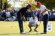 MEDINAH, IL - SEPTEMBER 28: Bubba Watson and Webb Simpson of the USA on the nineth green during the Afternoon Four-Ball Matches for The 39th Ryder Cup at Medinah Country Club on September 28, 2012 in Medinah, Illinois. (Photo by Mike Ehrmann/Getty Images)