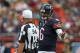CHICAGO, IL - SEPTEMBER 23: Jay Cutler #6 of the Chicago Bears complains to referee Jerry Hughes #54 during a game against the St. Louis Rams at Soldier Field on September 23, 2012 in Chicago, Illinois. The Bears defeated the Rams 23-6. (Photo by Jonathan Daniel/Getty Images)
