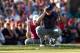 MEDINAH, IL - SEPTEMBER 29: Sergio Garcia of Europe (L) and Steve Stricker of the USA line up a putt during day two of the Afternoon Four-Ball Matches for The 39th Ryder Cup at Medinah Country Club on September 29, 2012 in Medinah, Illinois. (Photo by Jamie Squire/Getty Images)