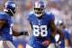 EAST RUTHERFORD, NJ - SEPTEMBER 16: Hakeem Nicks #88 of the New York Giants celebrates with Ramses Barden #13 of the New York Giants against the Tampa Bay Buccaneers during a game at MetLife Stadium on September 16, 2012 in East Rutherford, New Jersey. (Photo by Jeff Zelevansky/Getty Images)