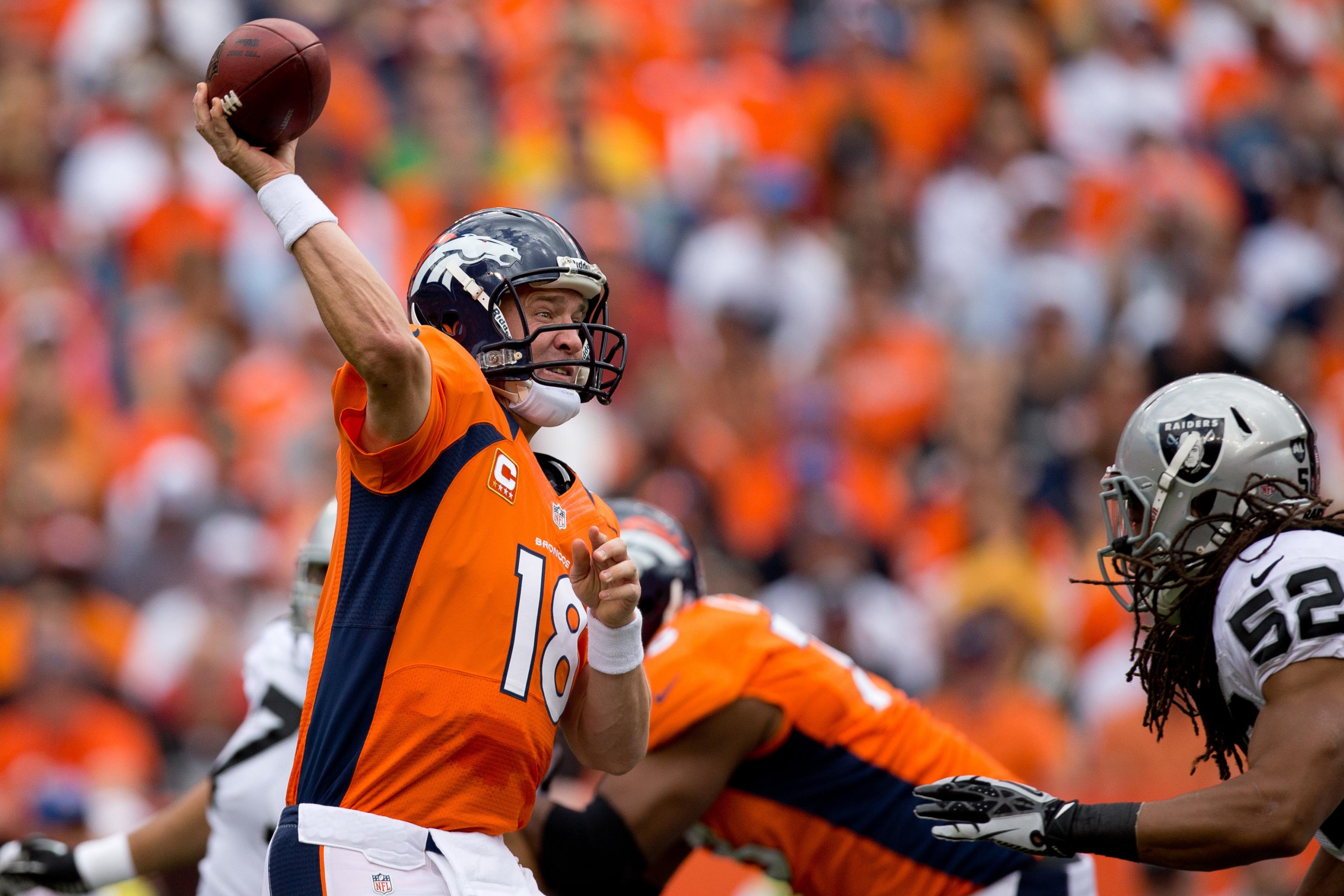 Oakland Raiders get pummeled by Peyton Manning, Denver Broncos – The  Mercury News