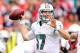 Sept. 30, 2012; Glendale, AZ, USA; Miami Dolphins quarterback Ryan Tannehill (17) throws during the first half against the Arizona Cardinals at University of Phoenix Stadium. Mandatory Credit: Matt Kartozian-US PRESSWIRE