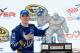 DOVER, DE - SEPTEMBER 30: Brad Keselowski, driver of the #2 Miller Lite Dodge, celebrates in Victory Lane after winning the NASCAR Sprint Cup Series AAA 400 at Dover International Speedway on September 30, 2012 in Dover, Delaware. (Photo by Chris Graythen/Getty Images)