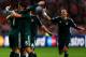 AMSTERDAM, NETHERLANDS - OCTOBER 03: Cristiano Ronaldo (#7) of Real is congratulated by team mates after he scores the third goal of the game during the UEFA Champions League Group D match between Ajax Amsterdam and Real Madrid at Amsterdam Arena on October 3, 2012 in Amsterdam, Netherlands. (Photo by Dean Mouhtaropoulos/Getty Images)