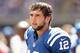 INDIANAPOLIS, IN - SEPTEMBER 23: Andrew Luck #12 of the Indianapolis Colts watches the action during the NFL game against the Jacksonville Jaguars at Lucas Oil Stadium on September 23, 2012 in Indianapolis, Indiana. (Photo by Andy Lyons/Getty Images)