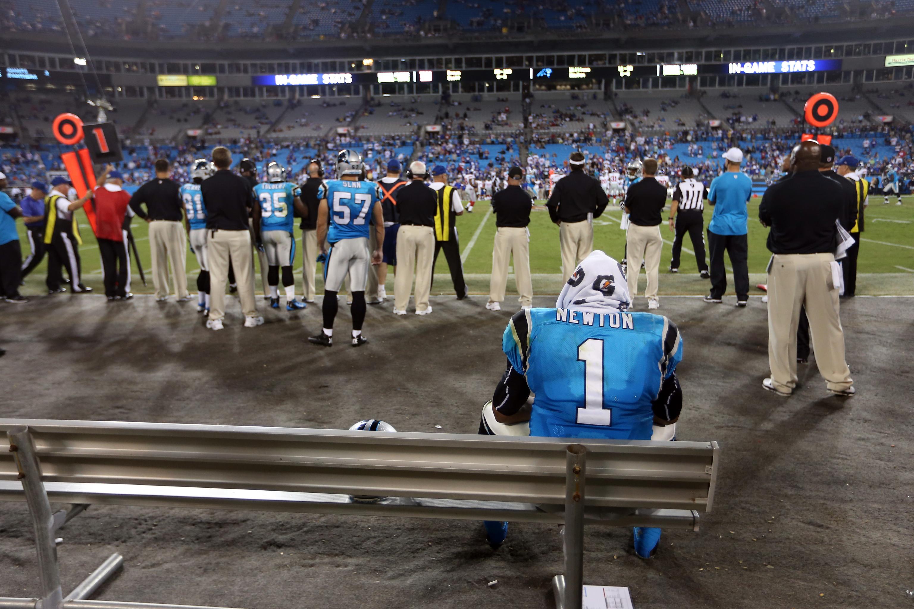 A FOX Sports tv camera on the sidelines of an NFL football game between the New  Orleans Saints …