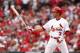 ST. LOUIS, MO - SEPTEMBER 30: Carlos Beltran #3 of the St. Louis Cardinals prepares for a pitch from Ross Detwiler #48 of the Washington Nationals in the second inning on Sunday, September 30, 2012 at Busch Stadium in St. Louis, Missouri. (Photo by Kyle Rivas/Getty Images)