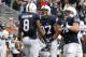STATE COLLEGE, PA - OCTOBER 06: Allen Robinson #8 of the Penn State Nittany Lions celebrates after a third quarter touchdown against the Northwestern Wildcats during the game on October 6, 2012 at Beaver Stadium in State College, Pennsylvania. The Nittany Lions defeated the Wildcats 39-28. (Photo by Justin K. Aller/Getty Images)